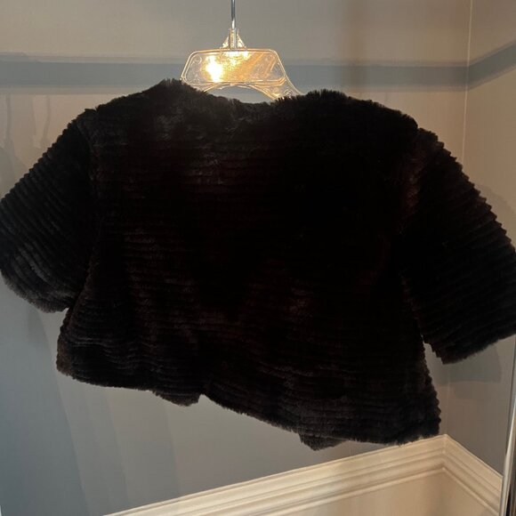 Gymboree Girls Jacket Faux Fur Small Black - Picture 3 of 6